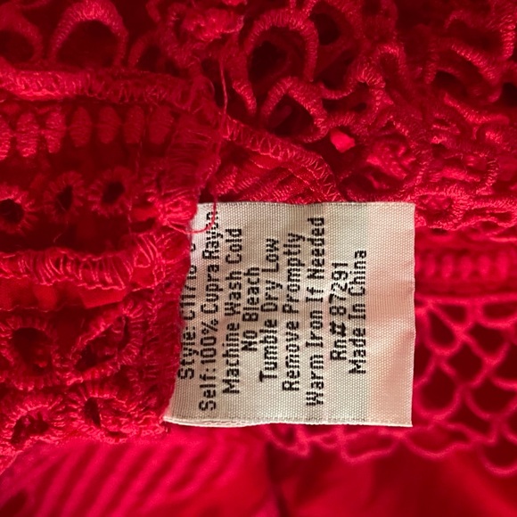 Johnny Was Red Embroidered Tunic Top - Picture 6 of 6